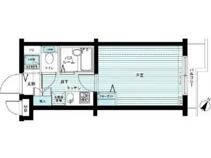 トーシンフェニックス牛込神楽坂(1K/3階)の間取り写真