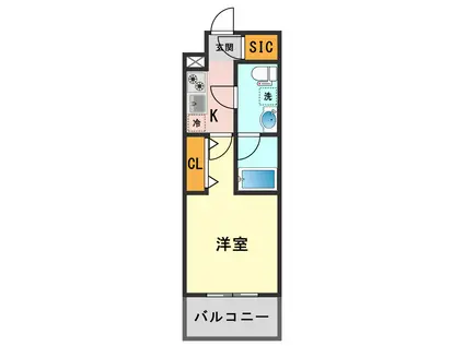 ベルシード新小岩AZ(1K/1階)の間取り写真