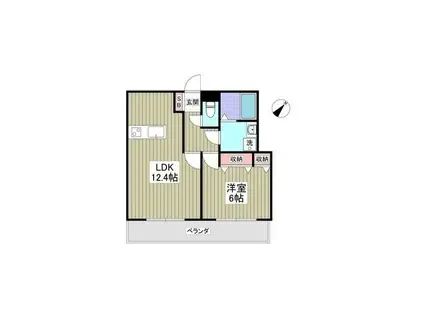 ドエル トヨサワ(1LDK/2階)の間取り写真