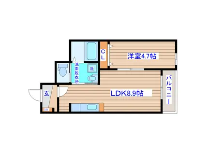 クレストVII(1LDK/1階)の間取り写真