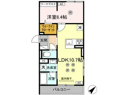 D-RESIDENCE光丘町(1LDK/3階)の間取り写真