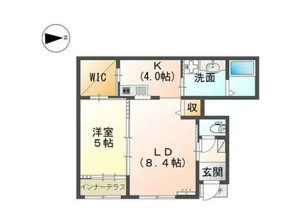 OLIVA(1LDK/1階)の間取り写真