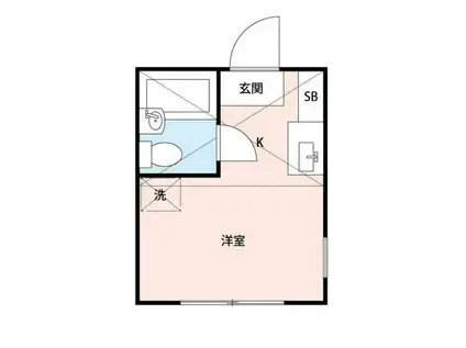 西国分寺ハイランドN棟(ワンルーム/1階)の間取り写真