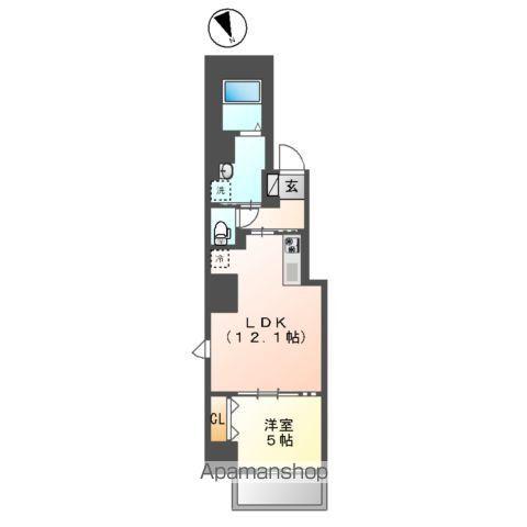南砂3丁目店舗マンション工事(1LDK/4階)の間取り写真