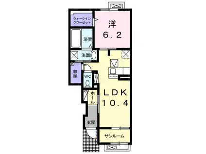 リビエラ(1LDK/1階)の間取り写真