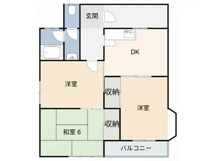 コーポドリームE(3DK/2階)の間取り写真