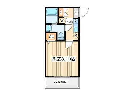 グラデュス中央林間(ワンルーム/3階)の間取り写真