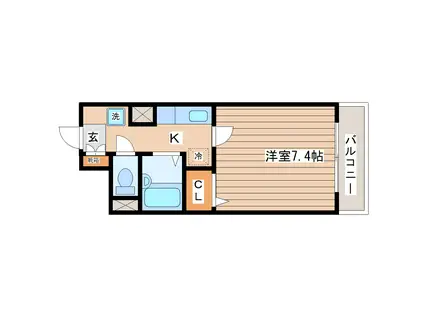 正栄ビル西公園(1K/4階)の間取り写真