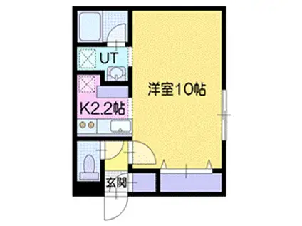 BLOCK岩見沢(1K/1階)の間取り写真