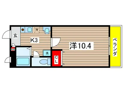 アビターレ・S(1K/1階)の間取り写真