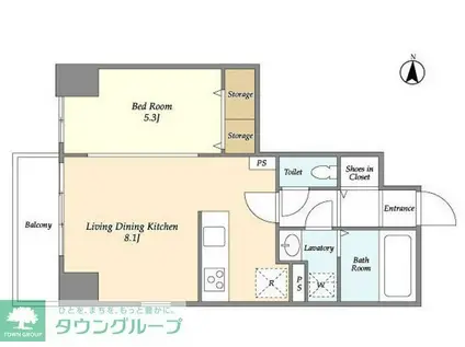 リテラス森下(1LDK/4階)の間取り写真