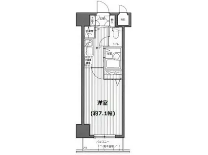 ガラステージ麻布十番(1K/11階)の間取り写真