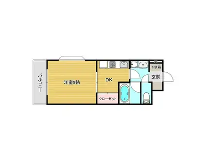 サンオークスマンション(1K/2階)の間取り写真