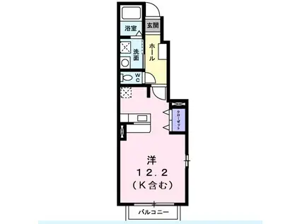 マーベラスK(ワンルーム/1階)の間取り写真