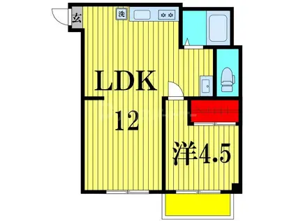 REZET北松戸(1LDK/1階)の間取り写真