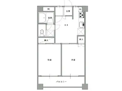 松戸中銀マンシオン(2DK/4階)の間取り写真