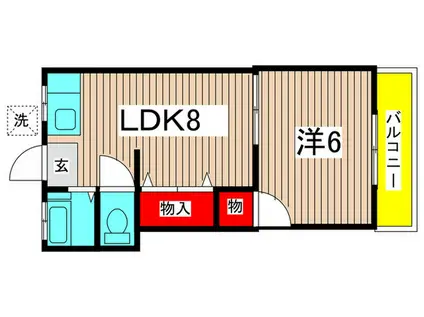 漆山荘(1LDK/2階)の間取り写真