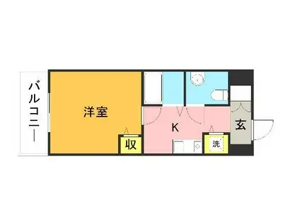 ヴィレ西新(1K/2階)の間取り写真