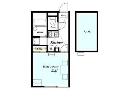 レオパレスイースト(1K/1階)の間取り写真