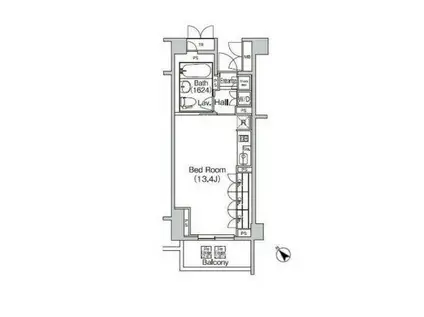 ブリリア代官山プレステージ(ワンルーム/4階)の間取り写真
