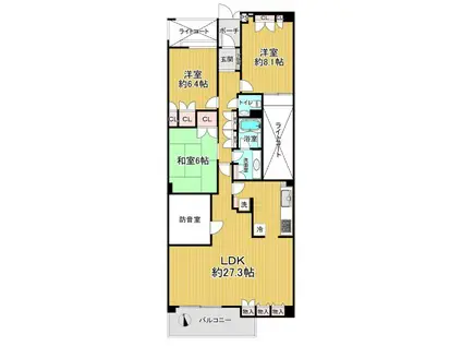 センチュリオン生田(3LDK/3階)の間取り写真