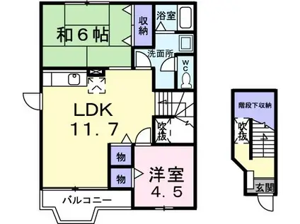 セレスA(2LDK/2階)の間取り写真