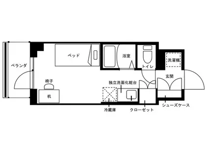MIRAIフォレスタ仙台青葉通(ワンルーム/11階)の間取り写真