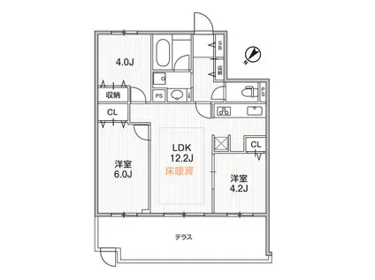 WEAVE BASE -HEIWADAI 平和台(3LDK/1階)の間取り写真