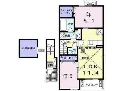 エリーゼ・アルファ(2LDK/2階)の間取り写真