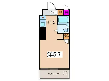 スカイコート西横浜第2(1K/3階)の間取り写真