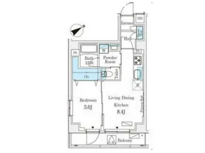 STANDZ高井戸(1LDK/1階)の間取り写真