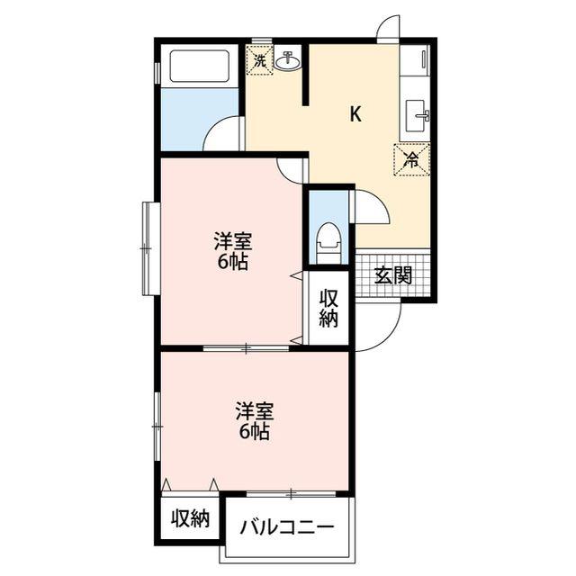 レジデンス愛65(2K/1階)の間取り写真