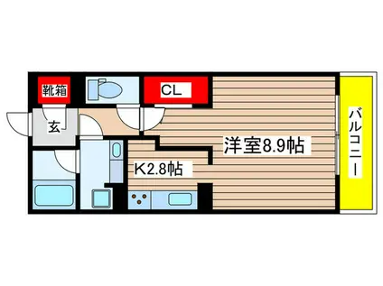 グランツ八瑞仙(1K/2階)の間取り写真