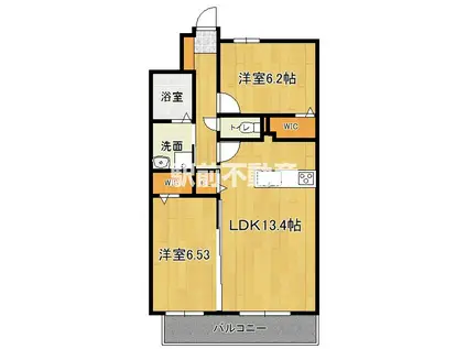 MODERN ASPIRATION西新ク(2LDK/2階)の間取り写真