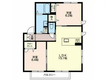 MASTTOWN GARDENS(2LDK/1階)の間取り写真