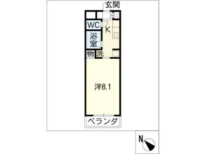 ボッロリーノ(1K/2階)の間取り写真