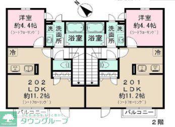 ノース HILL(1LDK/2階)の間取り写真