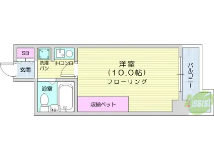 ダイアパレス仙台中央(1K/3階)の間取り写真