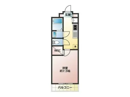 グランピュア(1K/3階)の間取り写真