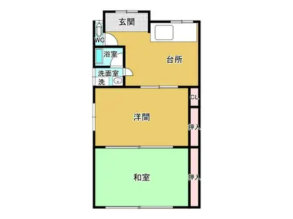 日比野荘(2DK/1階)の間取り写真