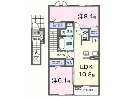 コータ・コートみずほ F(2LDK/2階)の間取り写真
