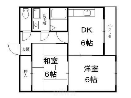 グランヴィア貴船(2DK/3階)の間取り写真
