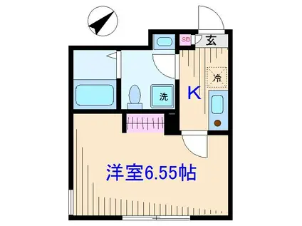 リオグランデ上平間(1K/3階)の間取り写真