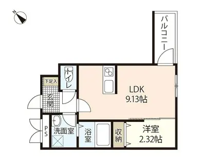 シンビ高須駅前III(1LDK/3階)の間取り写真
