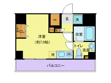 クレヴィスタ大井町(ワンルーム/6階)の間取り写真