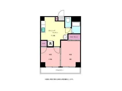 MIHARU1(2DK/2階)の間取り写真