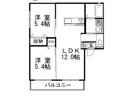CONFIDENCE M(2LDK/1階)の間取り写真