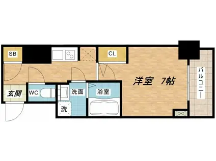 サムティ難波VIVO(1K/8階)の間取り写真