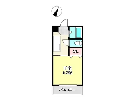 メゾンくすのき(1K/3階)の間取り写真