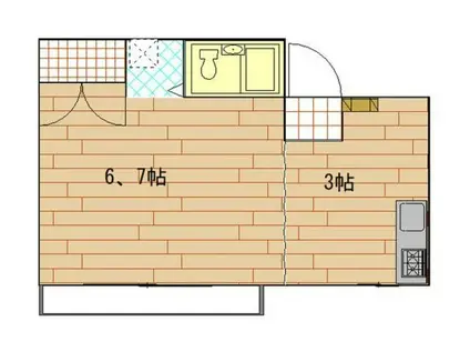 コーポサンフラワー(ワンルーム/3階)の間取り写真